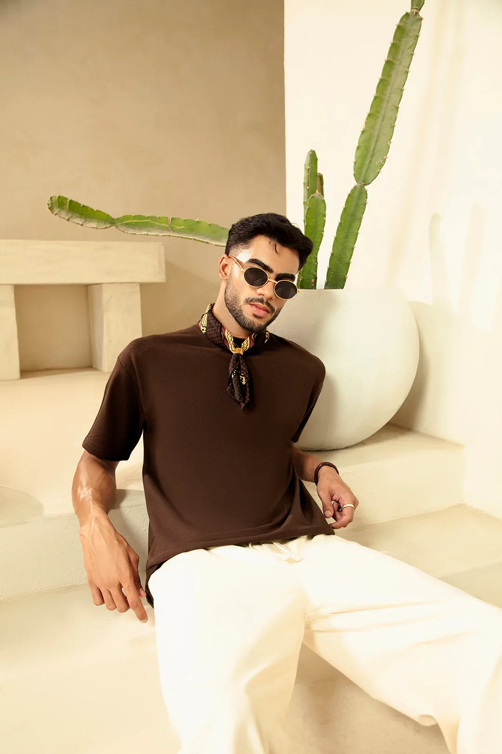 CHOCOLATE BROWN BASIC T-SHIRT - Mensiox