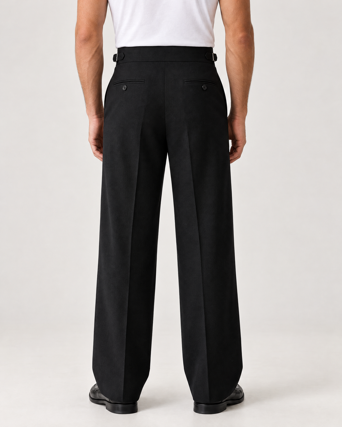 Black Gurkha Tuxedo Pants | High Waisted Double Pleated Wide Leg Formal Trousers