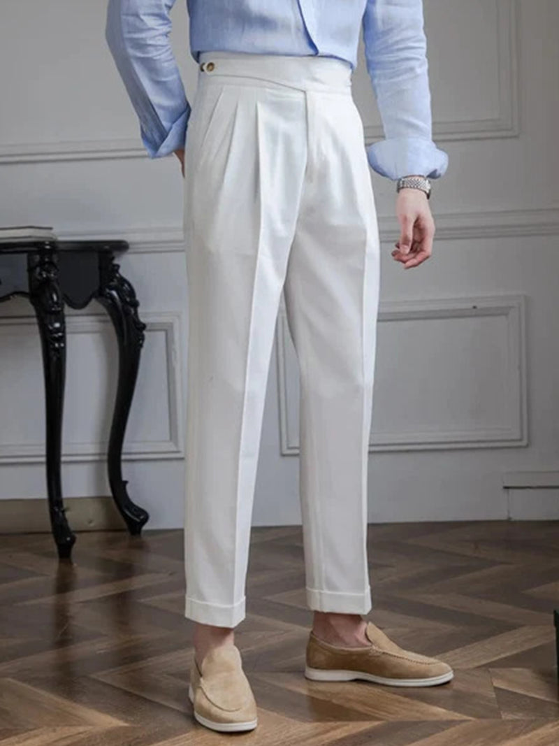 Pearl-White High Waisted gurkha Pant